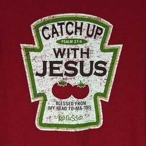 Jesus Christian TShirt L Red New Unisex
